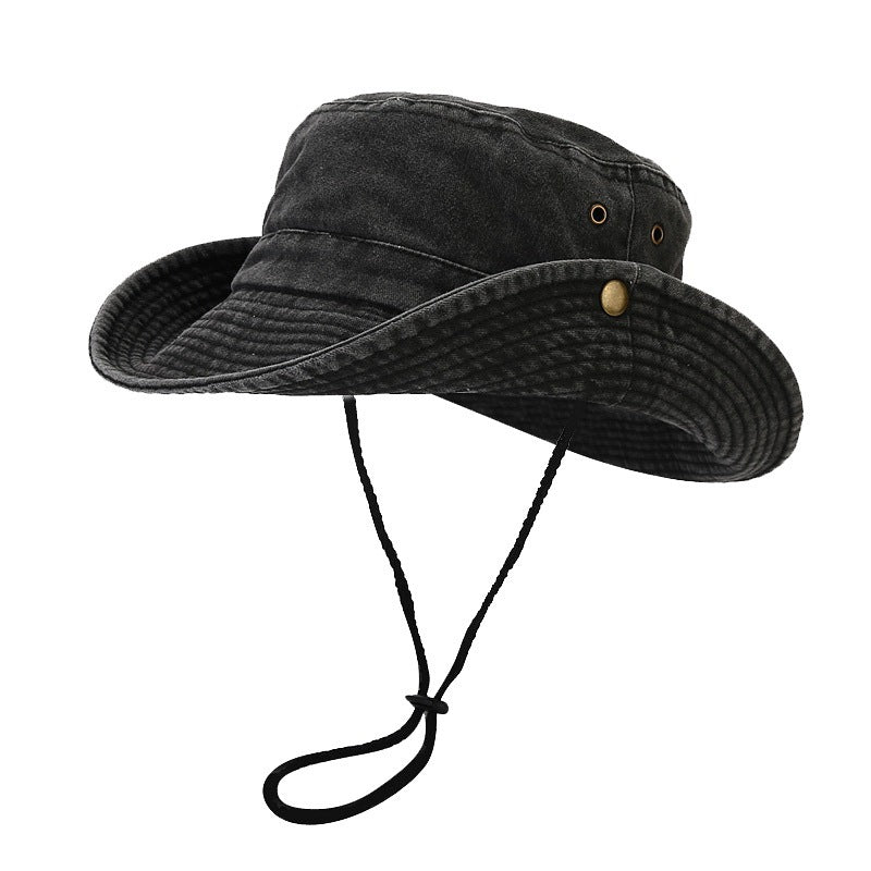 Printemps et été Patchwork Big Brim Lavé Old Fishing Alpine Cap