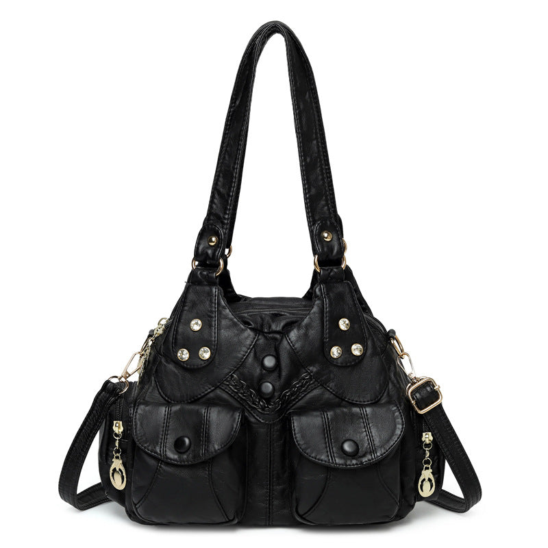 Sac à sous-bras pour femmes en cuir doux