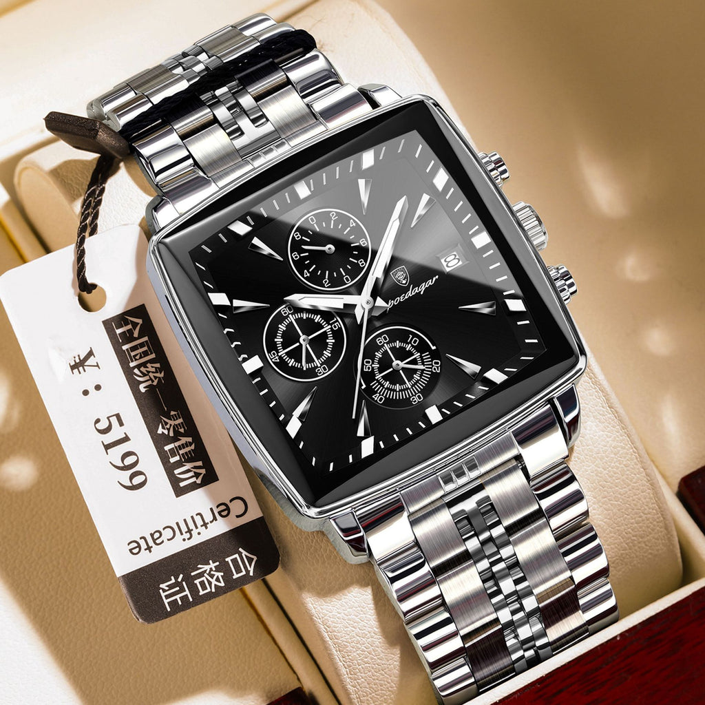 Men's Multifunction Square Quartz Watches