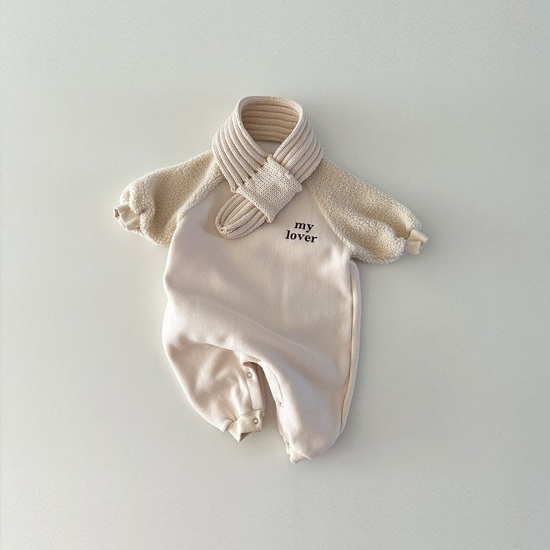 Bébé Contraste couleur Alphabet Plus combinaison de saut Velvet