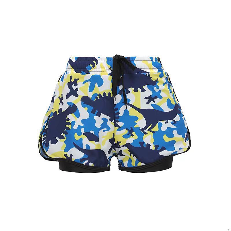 Trunks de natation pour garçons Été Anti-embarrassement Double couche Séchage rapide