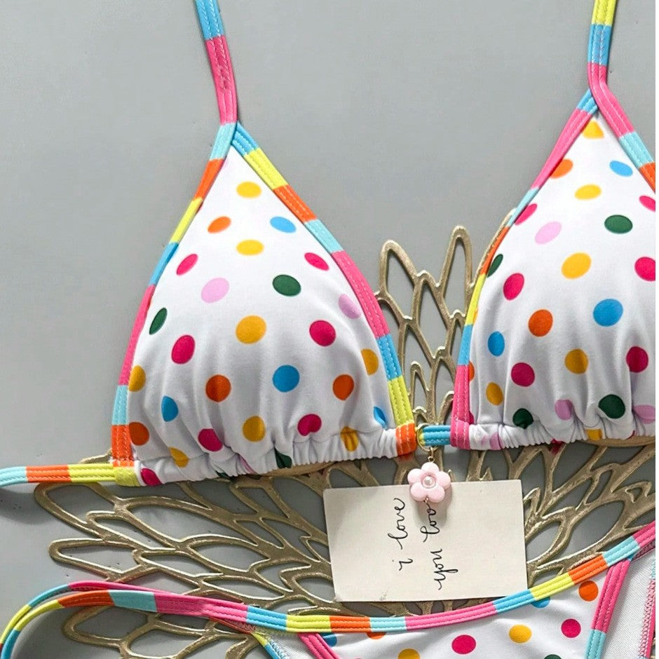 Maillot de bain bicolore imprimé pour femmes