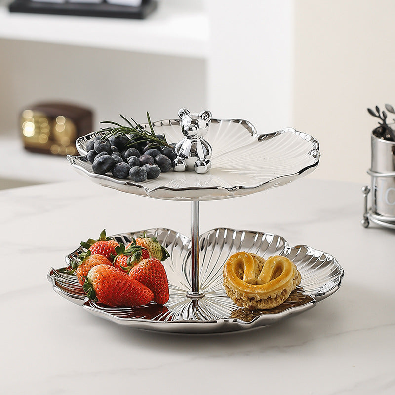 Rangement de la plaque de snack multicouche de style de luxe abordable