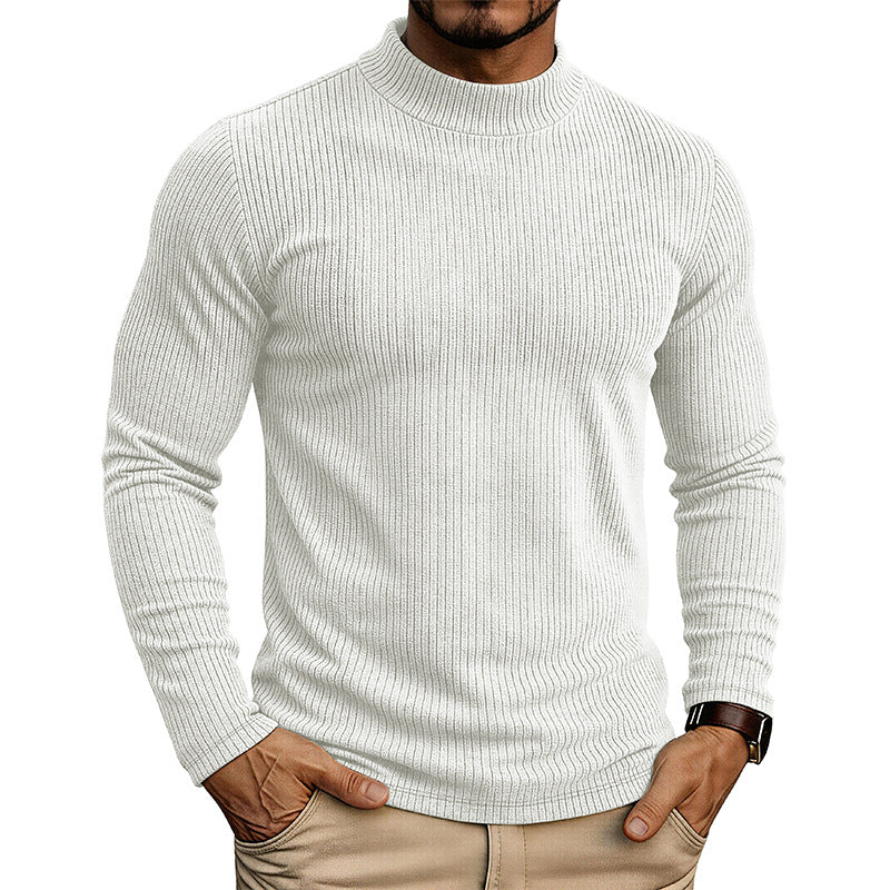 Chandails à manches longues en col mandarin pour hommes