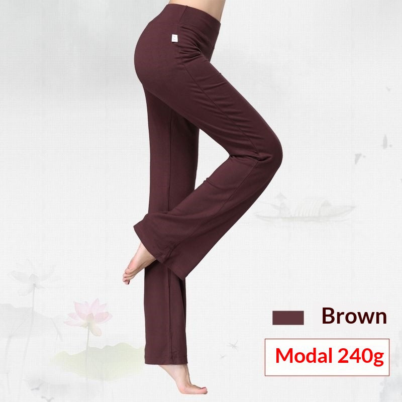 Pantalons de yoga modaux en couleur solide pour femmes