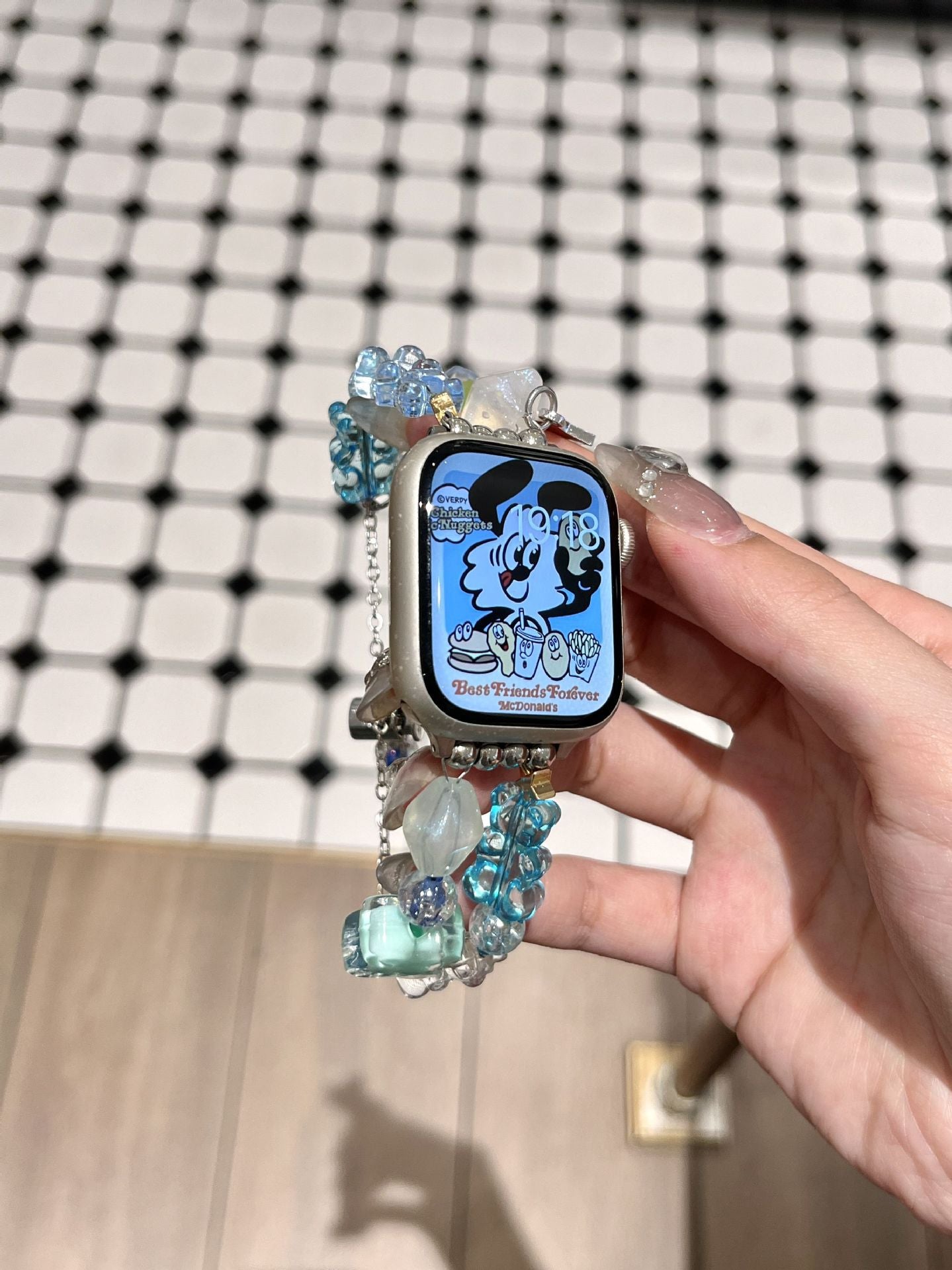 Bande de montres en perles d'ours gommy colorée compatible avec IWatch Series Soft Silicone