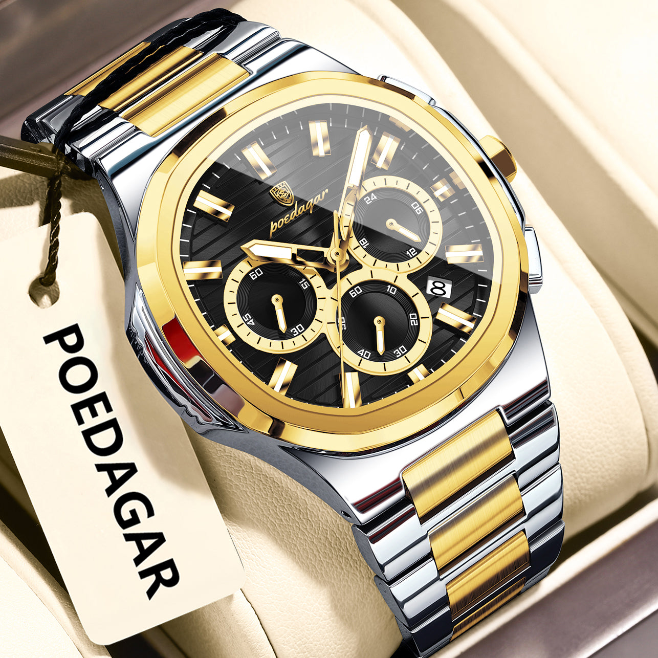 Hommes Imperméable Multifonctionnelle Montre lumineuse