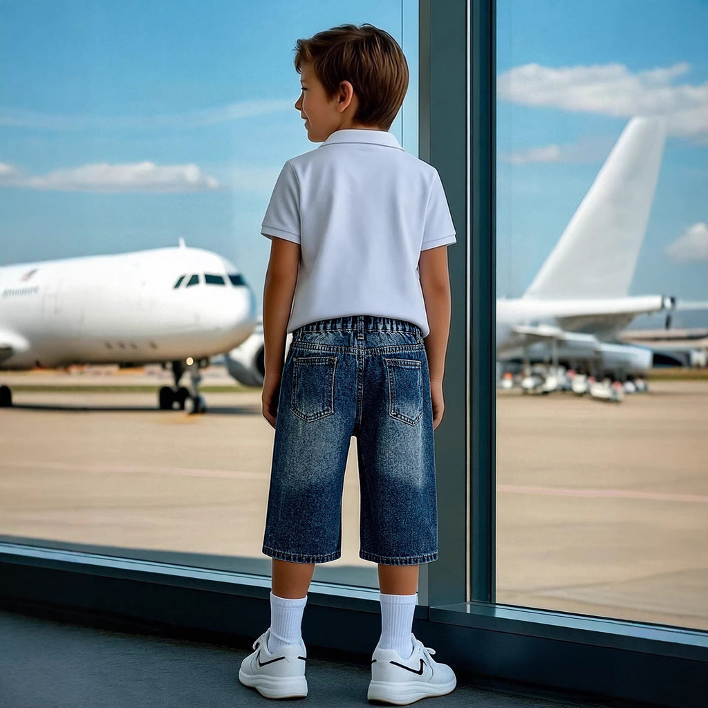 Lavé doux et confortable garçon Denim Short