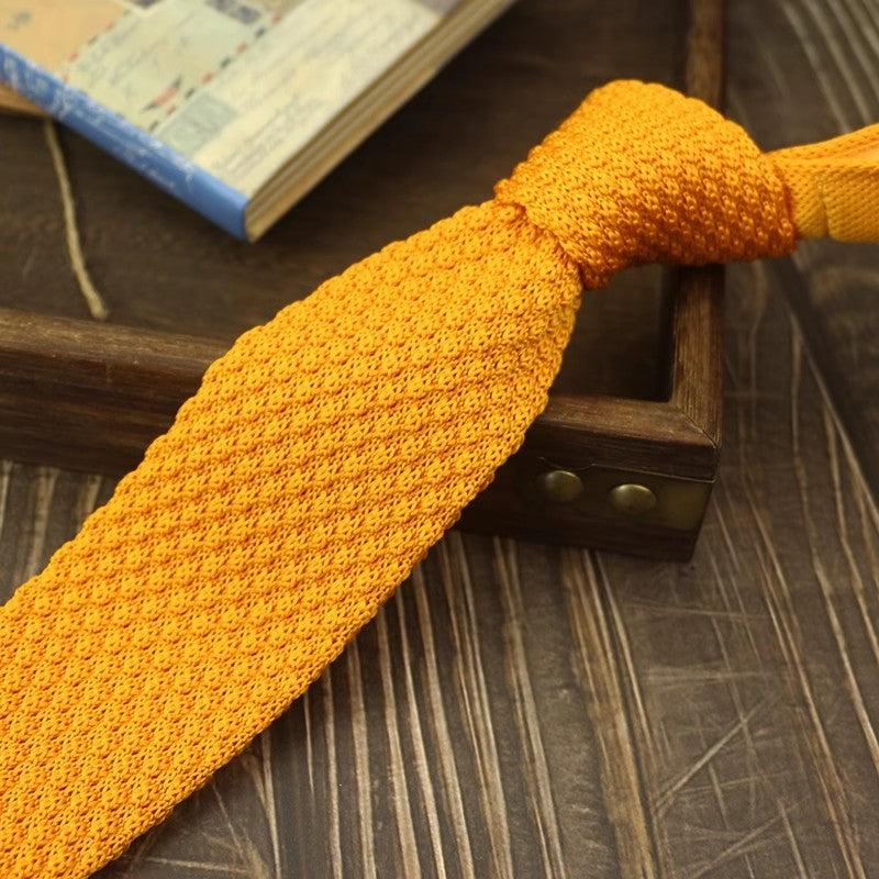 Narrow Woolen College Style Tie tricotée pour les hommes et les femmes