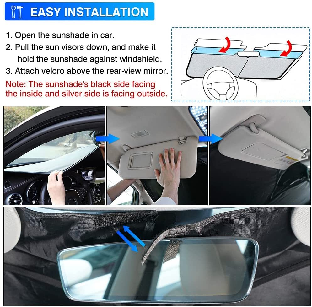 Pour 2016- Chevy Malibu Pare-brise avant de voiture Sun Shade Revêtement UV réfléchissant