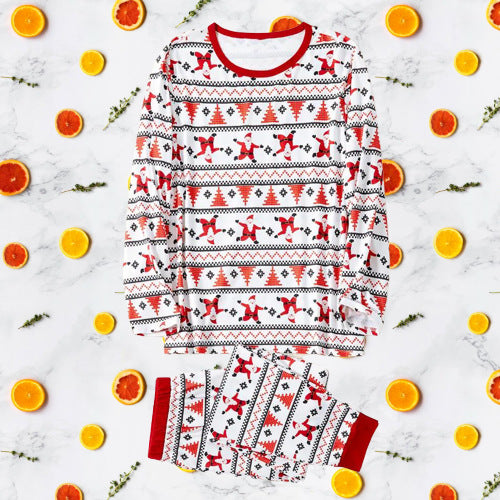 Cou rond à manches longues imprimé pyjama pour parent-enfant de Noël