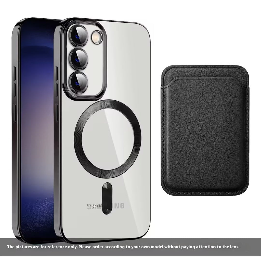 Porte-carte magnétique à électroplacage résistant à la chute Boîtier de protection pour téléphone portable