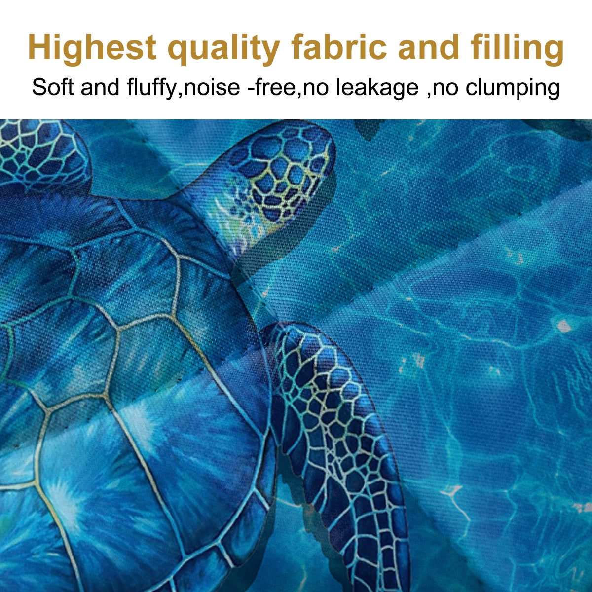 3-Piece Ocean Sea Turtle Printed Quilt Set Soft Microfibre Lightweight Bedspread Coverlet