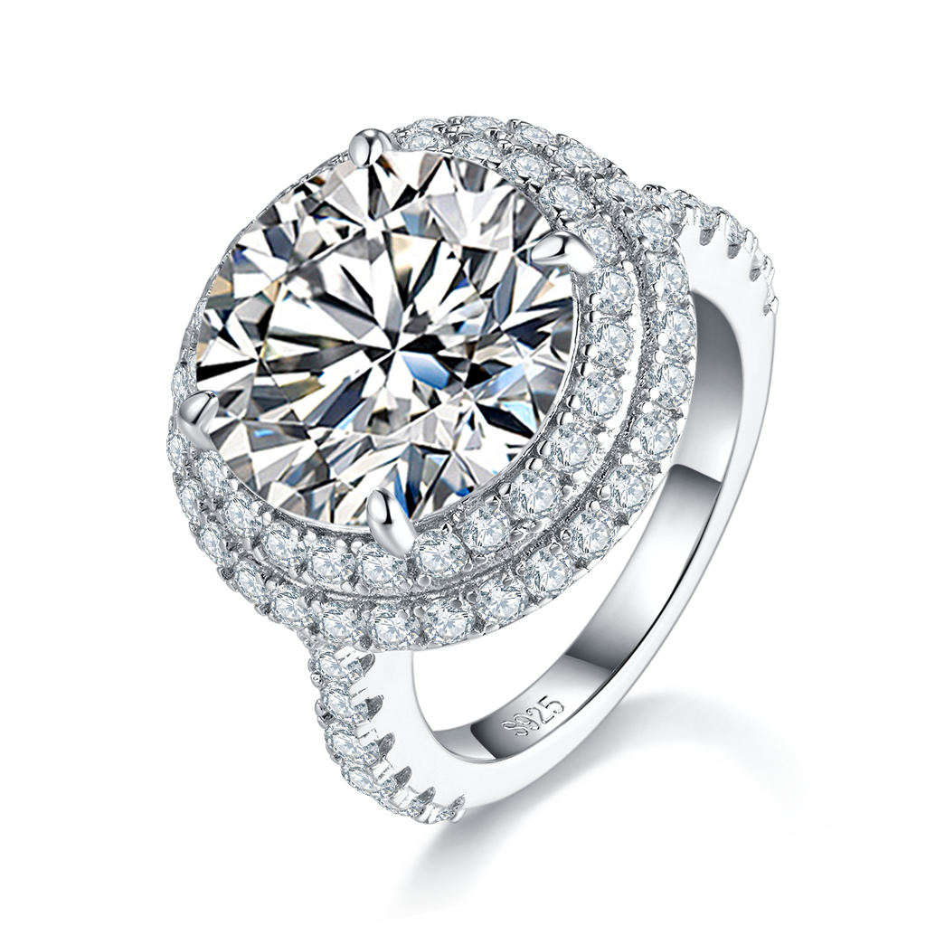 S925 Argent Sterling 8ct Anneau de Moissanite