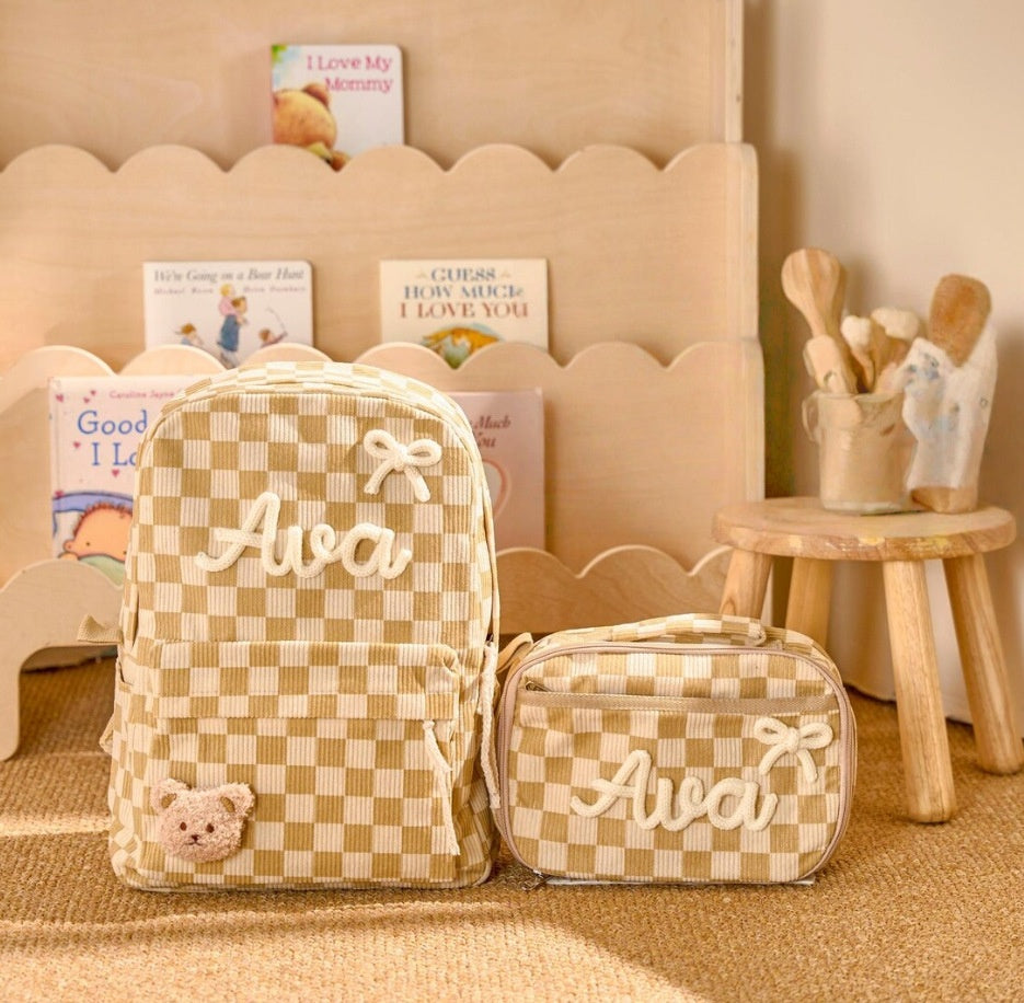 Retour à l'école Saison enfants Sac à dos et sac à lunch Set Chunky Fils fait main