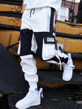 Pantalons drawstring Pantalons Hip Hop Loose Pitching Contraste Couleur Pantalons occasionnels Pantalons garçons