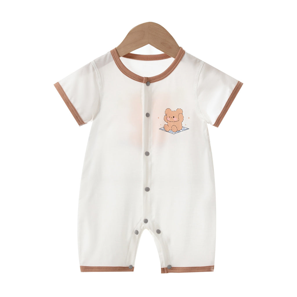 Été mince nouveau-né bébé onesie courte combinaison de saut