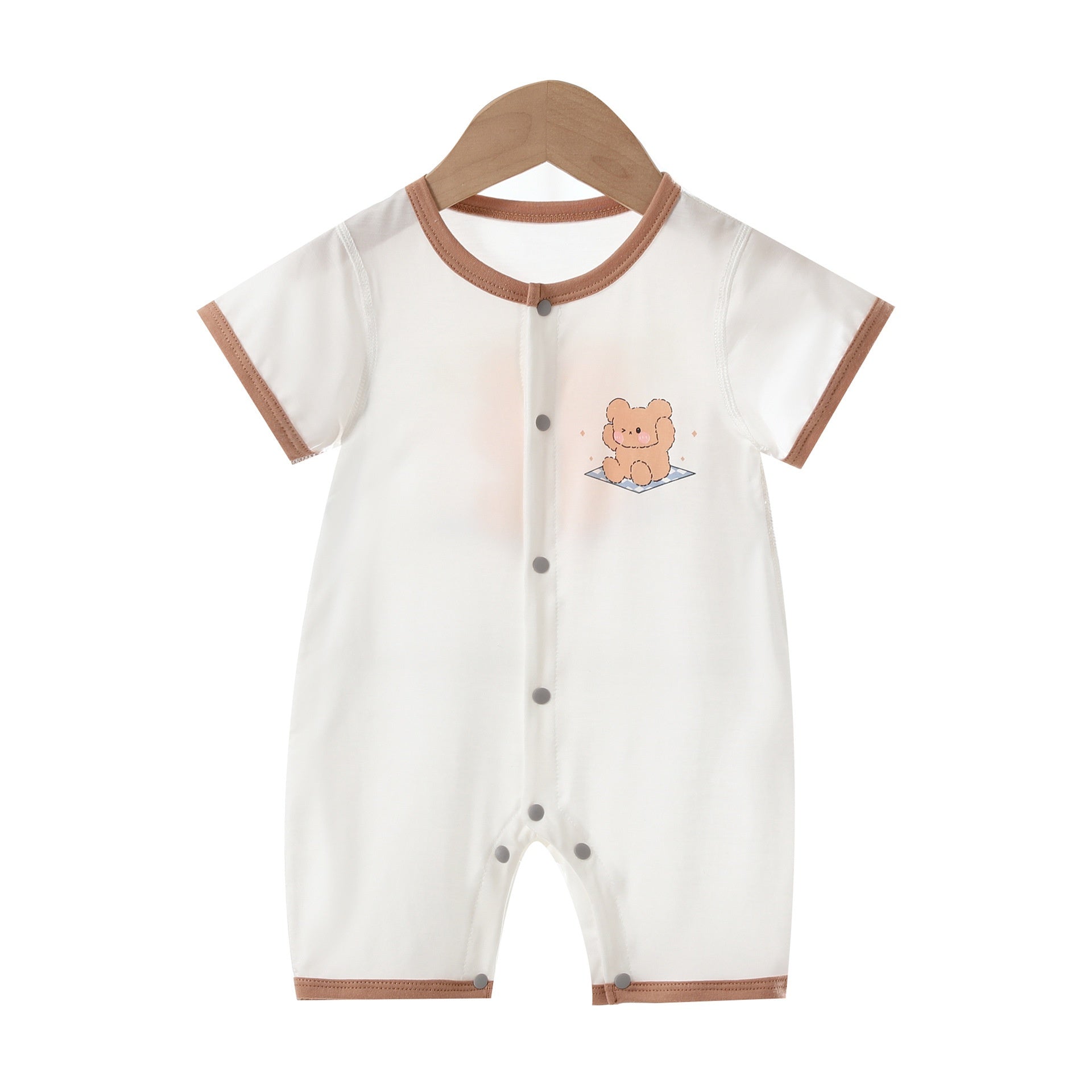 Été mince nouveau-né bébé onesie courte combinaison de saut