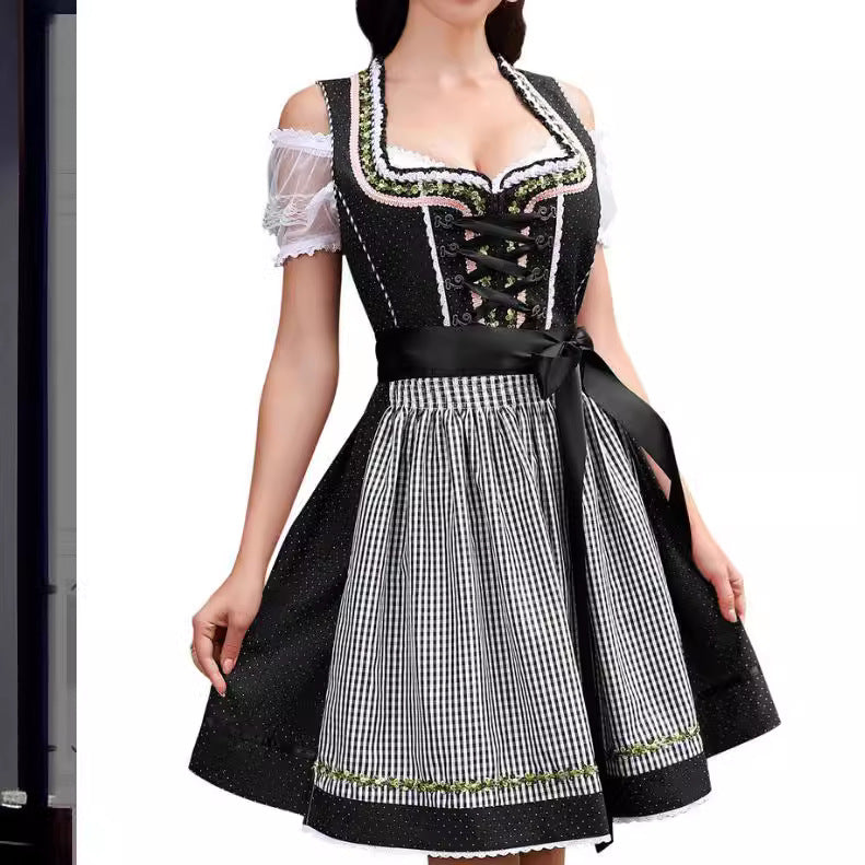 Halloween Maid Uniforme Barpool Femmes sexy Mini robe Dirndl
