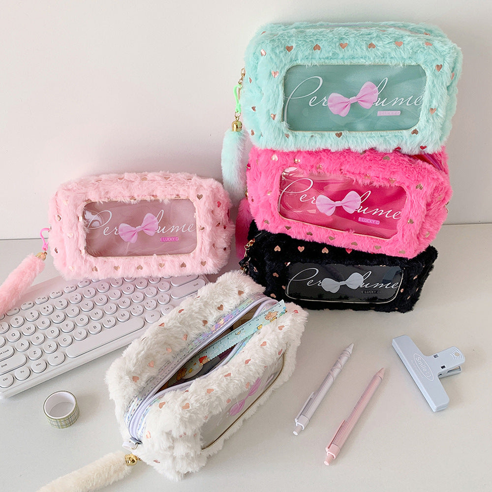 Sac de rangement en peluche à grande capacité