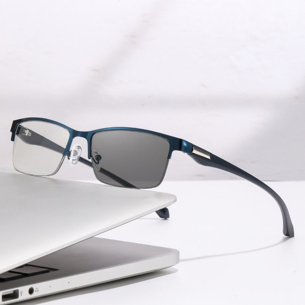 Demi-cadre d'affaires Photosensible couleur changer Multifocal lues