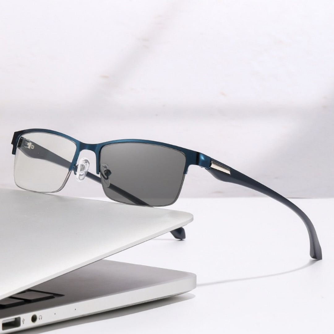 Demi-cadre d'affaires Photosensible couleur changer Multifocal lues