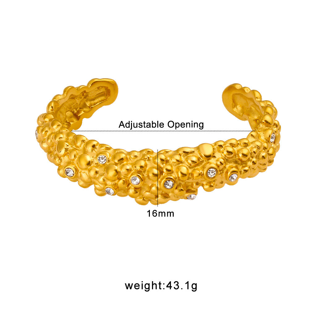 Bracelet véritable en acier de titane or 18K pour les femmes haut de gamme et subtilement luxueuse