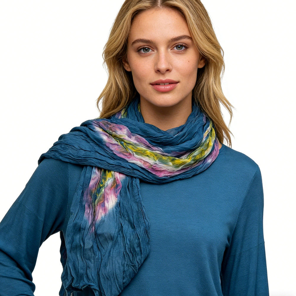 Écharpe de coton à cravate turquoise 2pcs