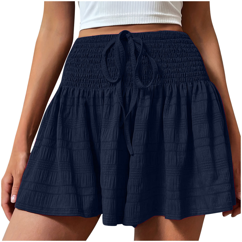 Style européen Femmes S S Stretch taille courte jupe Casual Pantalons Été Mode Solid Couleur D