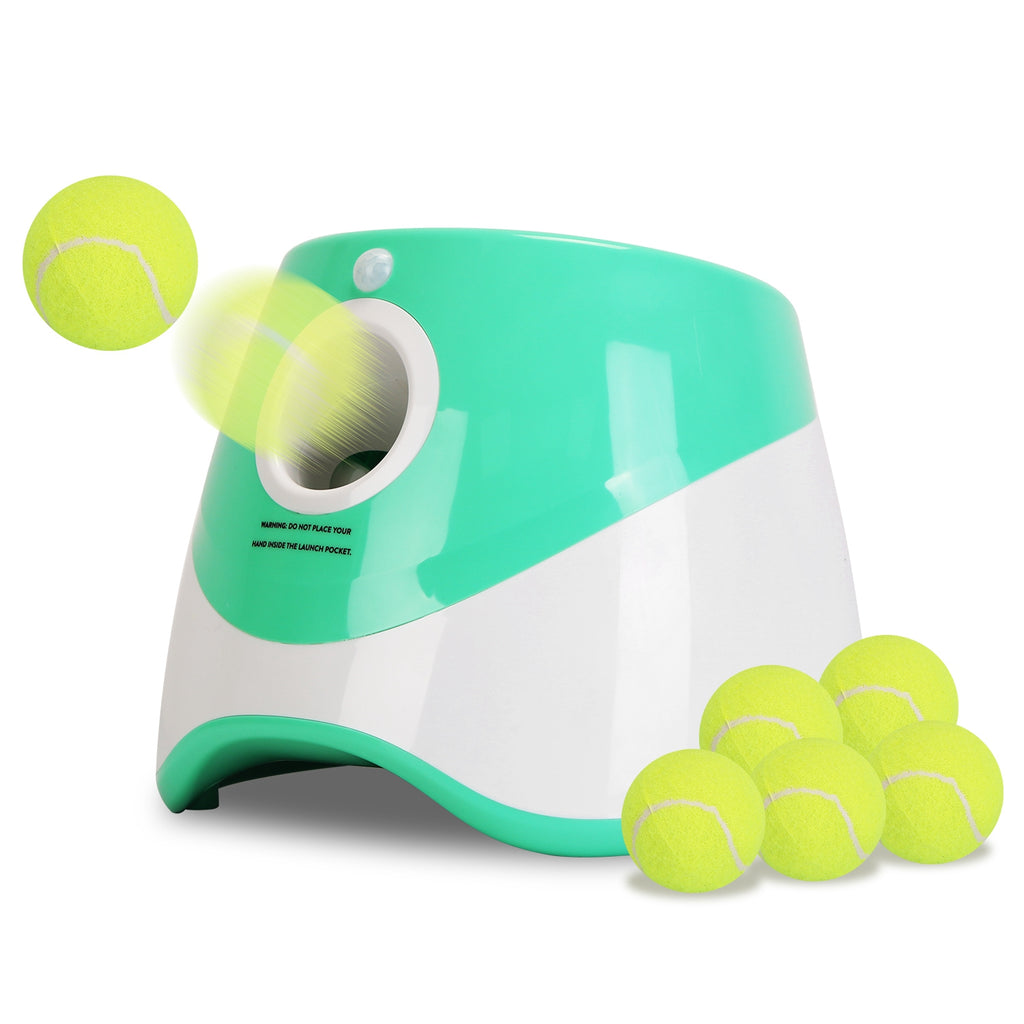 1Pc Automatic Ball Launcher Jouet inclus 6 Balles de tennis Dog avec 3 lancer réglable D