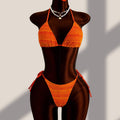 Sexy Halter-Neck Dentelle-Up Bikini maillot de bain pour femmes