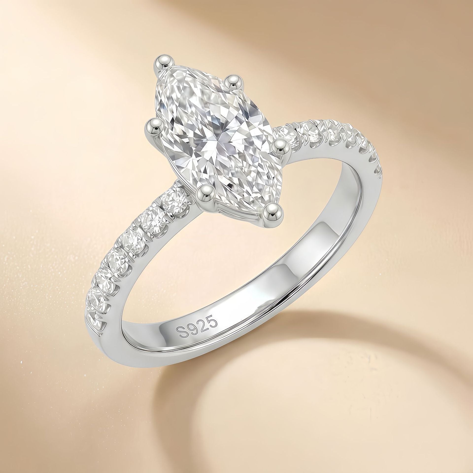S925 Argent Sterling Moissanite Anneau Cheval Design Eye