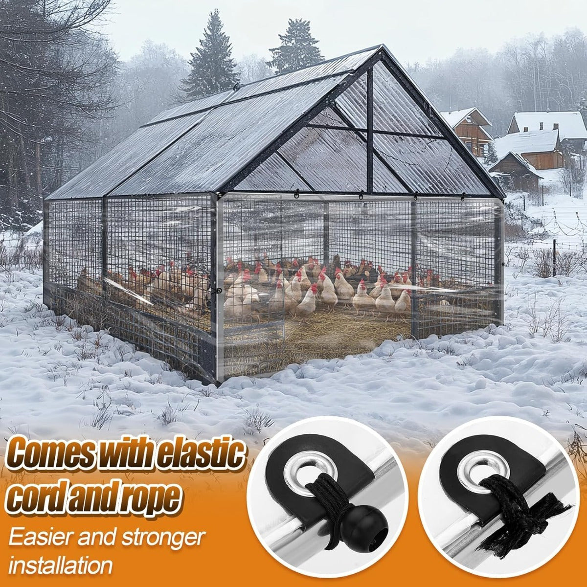 Ensemble de 13 pièces : 2x3 M Tarpe lourde + 10 boules Bungee + 1 corde noire