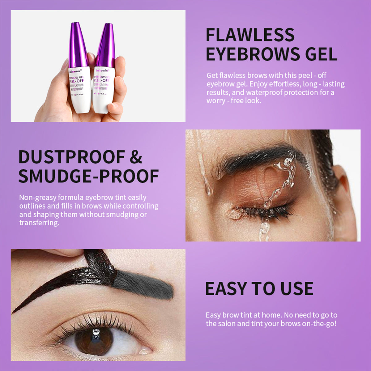 Imperméable et résistant à la sueur Facile à colorier et à tirer la crème des sourcils