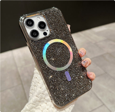 Cas téléphonique Strass Electroplating Protection Manche