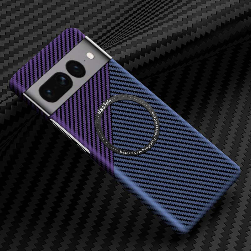 Boîtier de téléphone magnétique sans fil chargeur PC Carbon Fibre Pattern