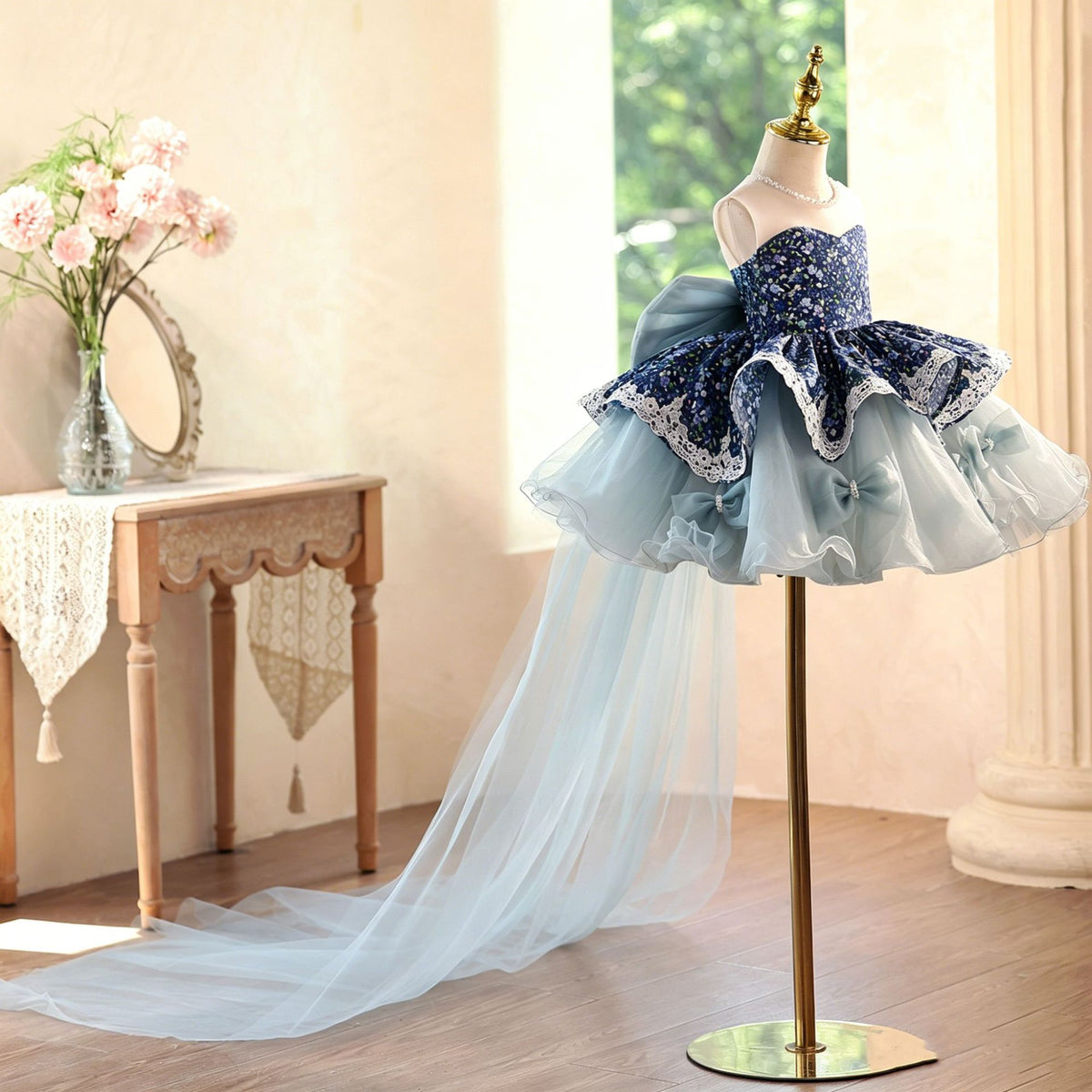 Robe princesse haut de gamme de style français pour enfants