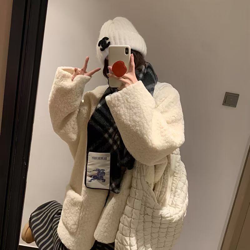 Manteaux de mouton Femmes Automnehiver En peluche Top
