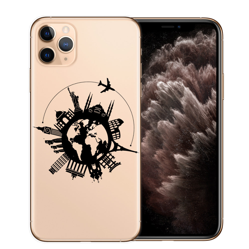 Carte de mode Étui téléphonique en silicone transparent