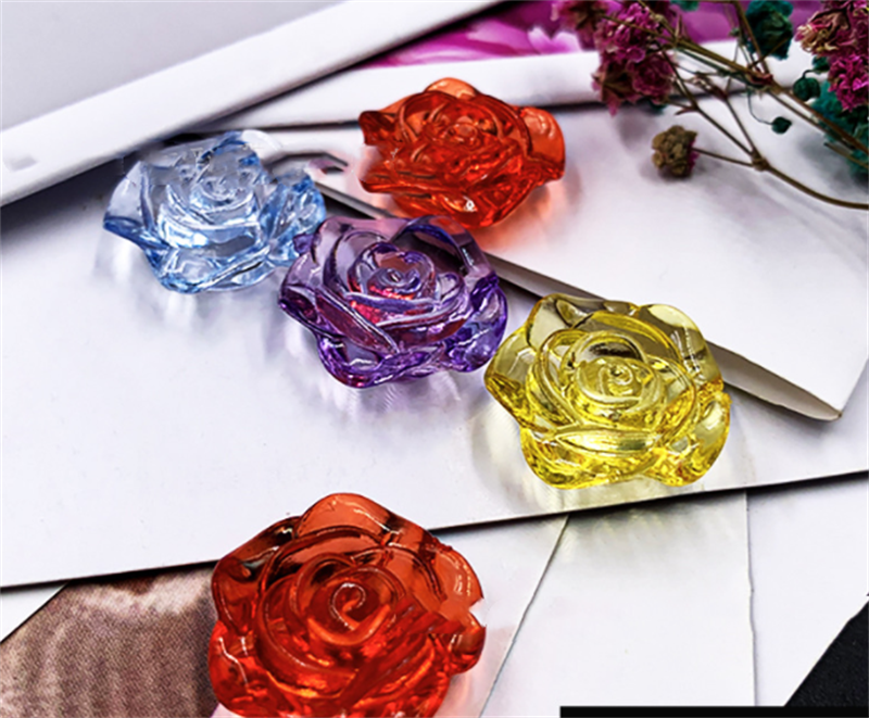 Transparent AB coloré surligneur trou droit Diy perles faites à la main
