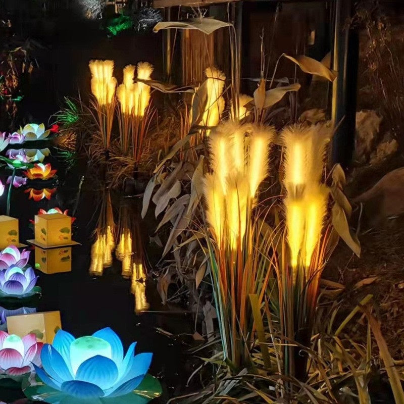 Solar Simulation Reed Floor Outlet pelouse jardin extérieur Pampas Grass Lampe