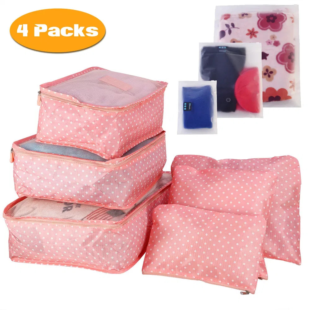 9Pcs Set Sacs de rangement Sacs de voyage résistant à l'eau Organisateur de bagages Vêtements Emballage Cu