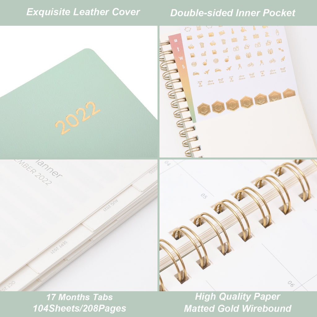 Anglais complet 365 jours Coil Calendrier annuel Plan étudiant Cahier