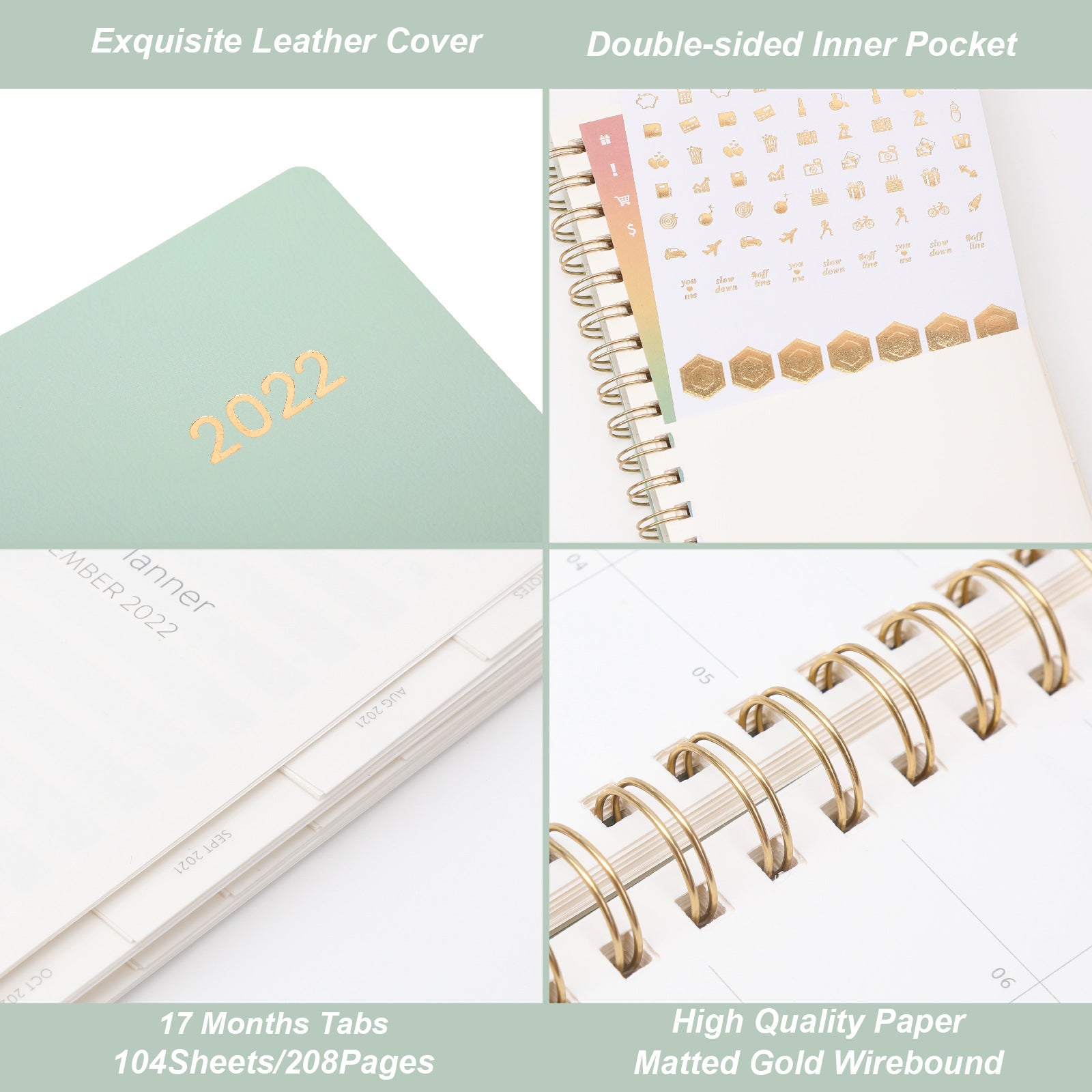 Anglais complet 365 jours Coil Calendrier annuel Plan étudiant Cahier