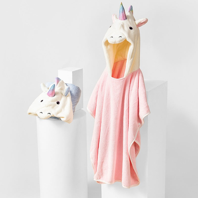 Peignoir Cartoon Peigne de Corail Serviette de bain absorbante pour enfants