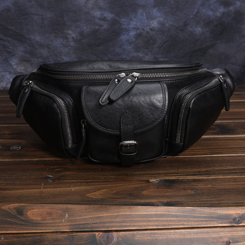 À l'extérieur Commute sac de poitrine incliné Premier couche Cowhide haute qualité tout-match tendance backpac