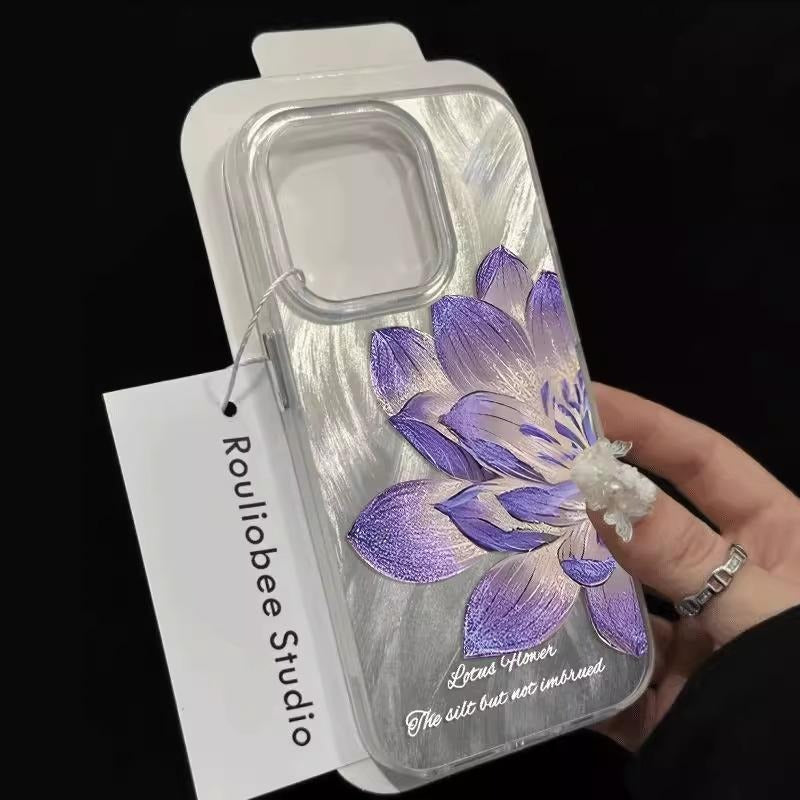 Lotus Bleu Léger Luxury Senior Fairy Étui téléphonique tout compris