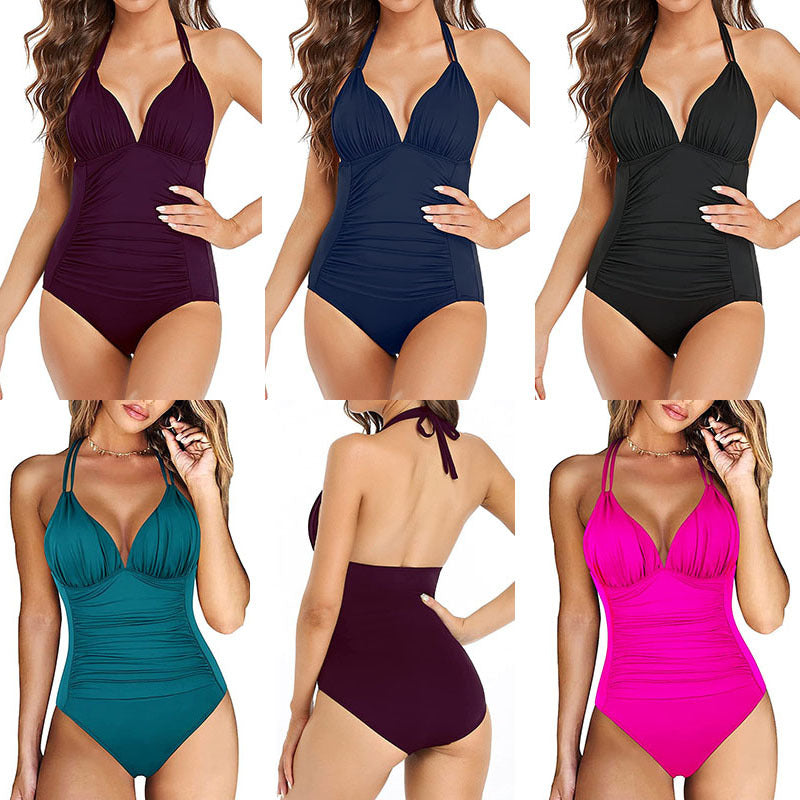Maillot de bain en une seule pièce sans arrière, multicolore