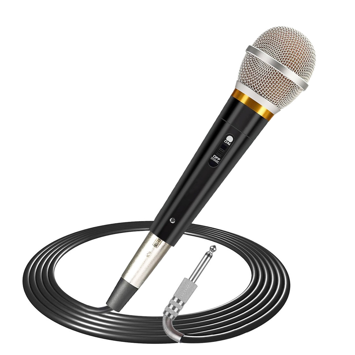 1Pc Microphone Dynamic Wired XLR avec bouton éteint 13ft Détachable XL
