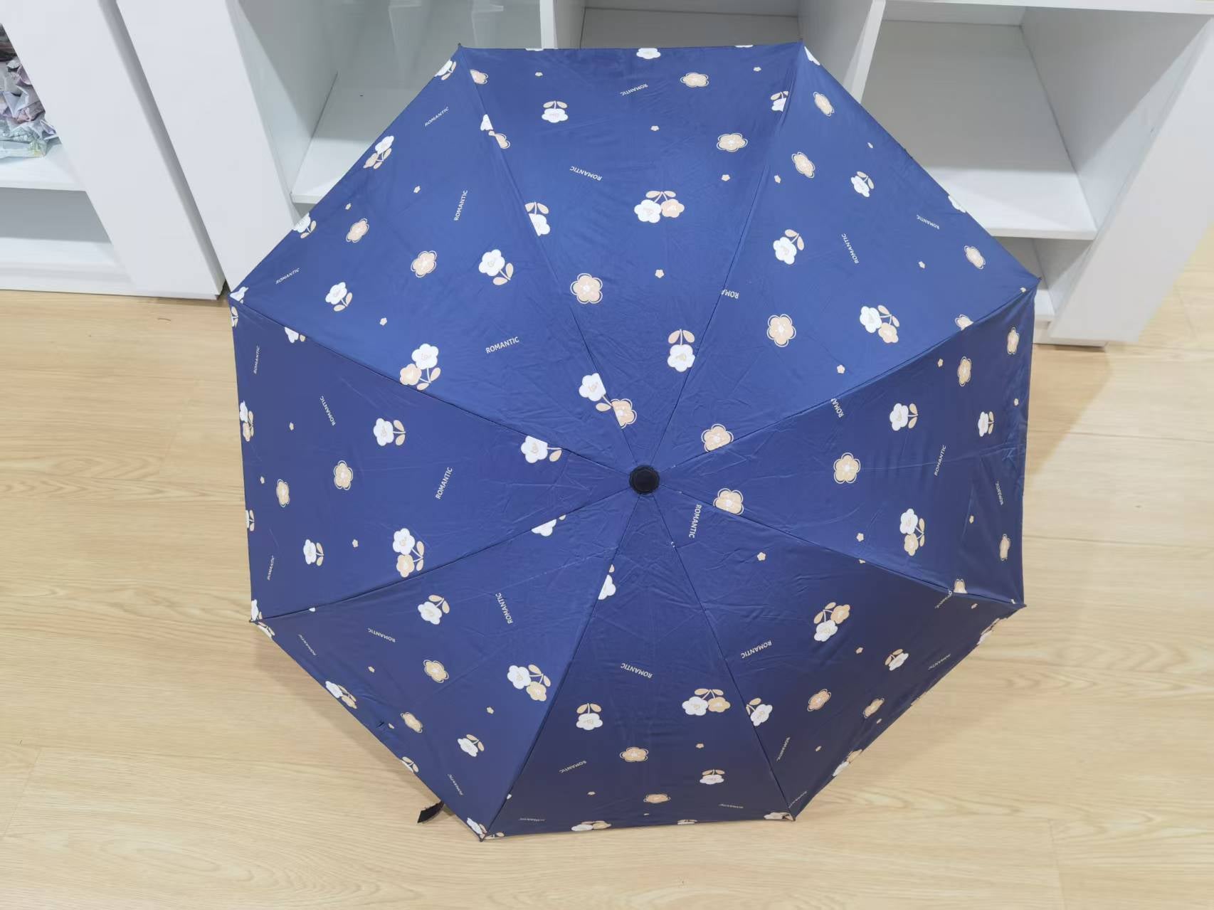 Trois fois soleil parasol-fleurs jumeaux-bleu foncé- 1
